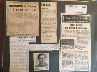 Il Gastaldi fu solo il capofila di numerosi riconoscimenti ricevuti anche all�estero. �Mio marito � ci racconta orgogliosa Rosa � fu oggetto nei primi anni 60 di conferenze e menzioni speciali persino all'Actors Studio di Broadway, l� dove fu definito uno dei migliori scrittori teatrali del panorama europeo emergente�